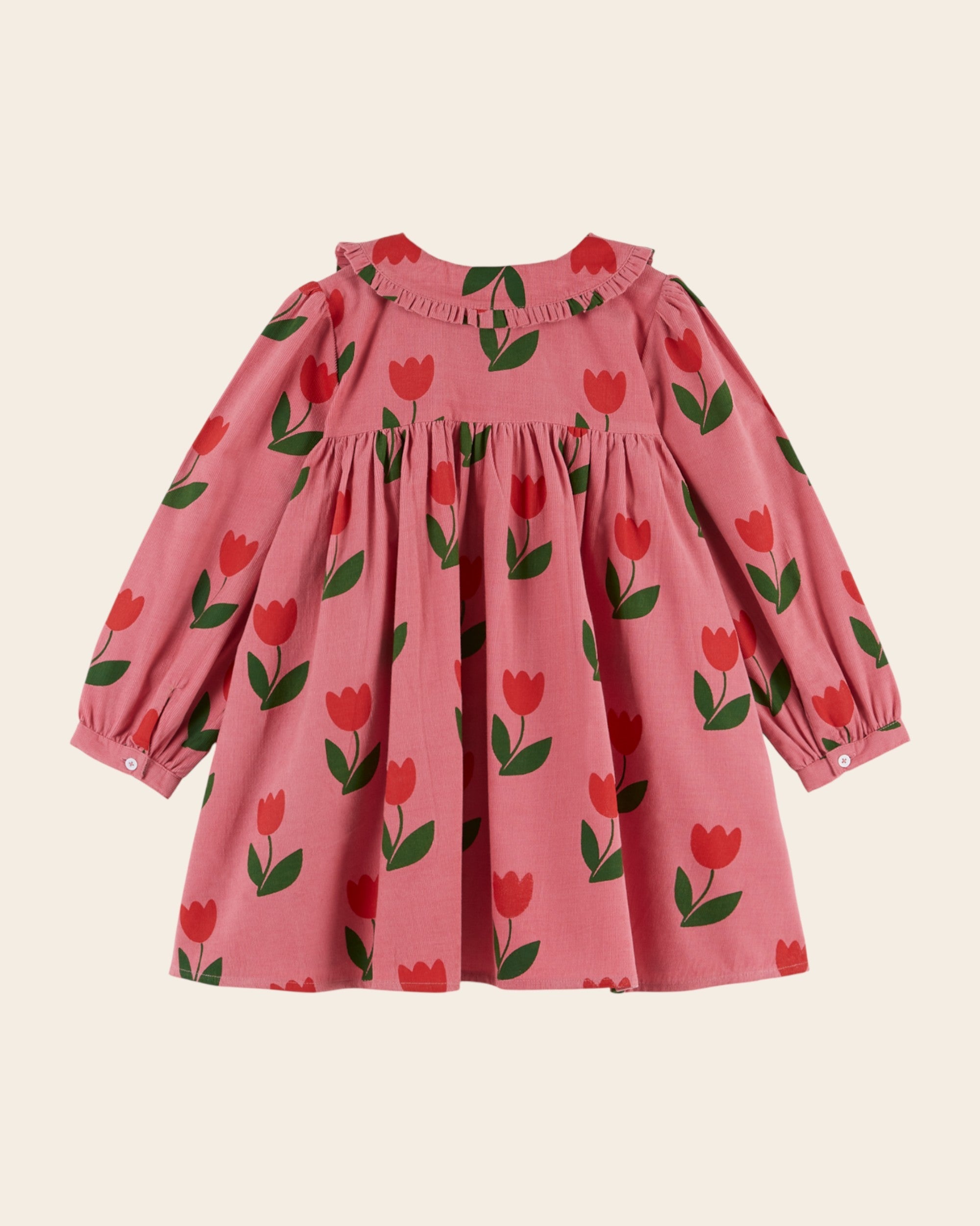 Emile et Ida Grande Tulipe Corduroy Ruffle Collar Dress
