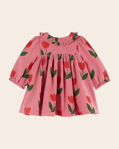 Emile et Ida Grande Tulipe Corduroy Ruffle Collar Dress