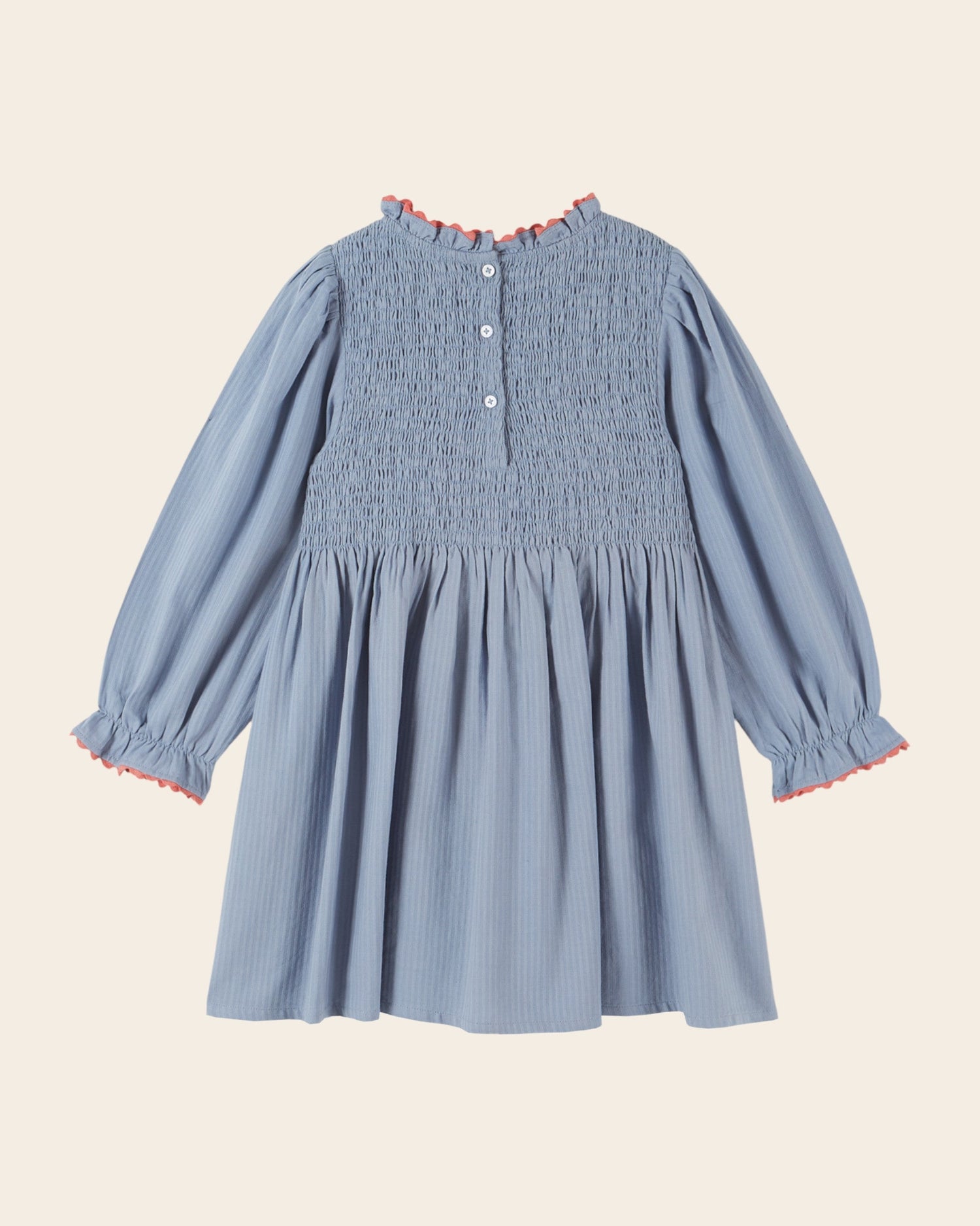 Emile et Ida Blue Embroidered Smocked Dress