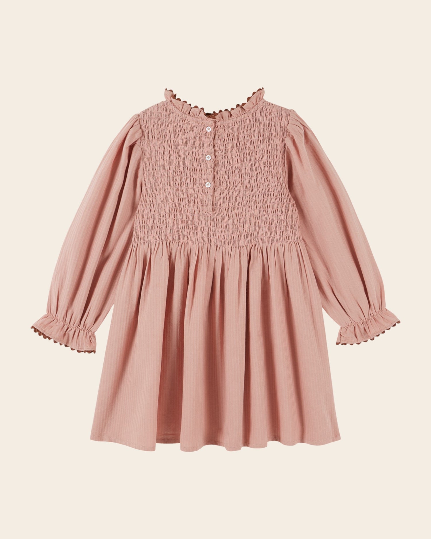 Emile et Ida Sakura Pink Embroidered Smocked Dress