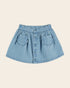 Emile et Ida Light Blue Denim Floral Pocket Skirt