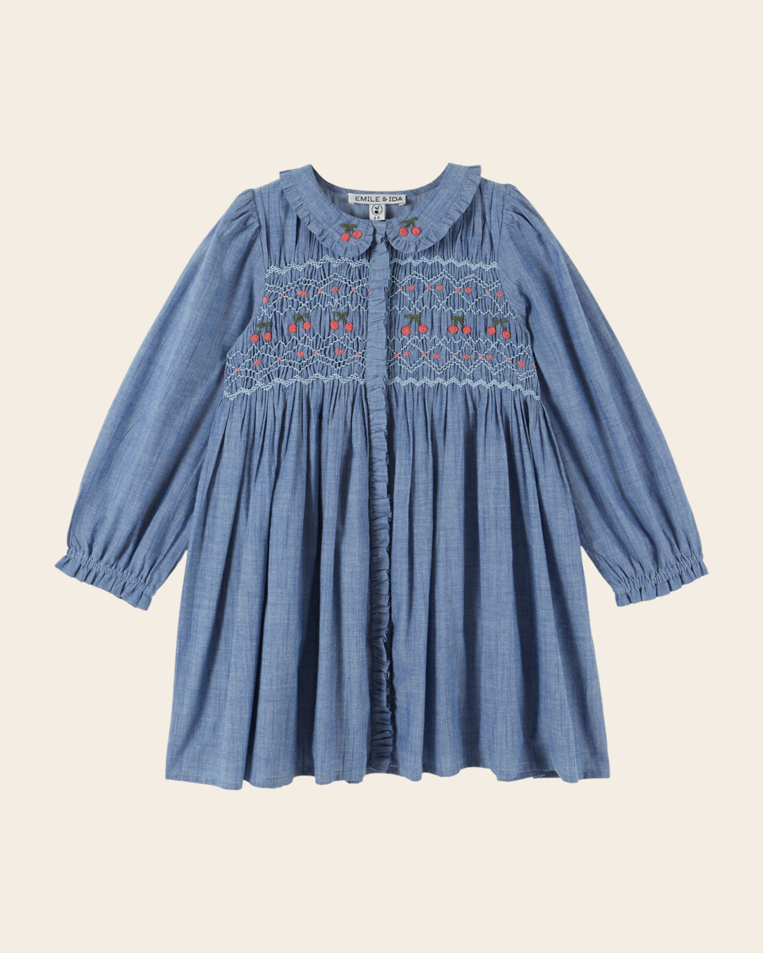 Emile et Ida Chambray Smocked Dress