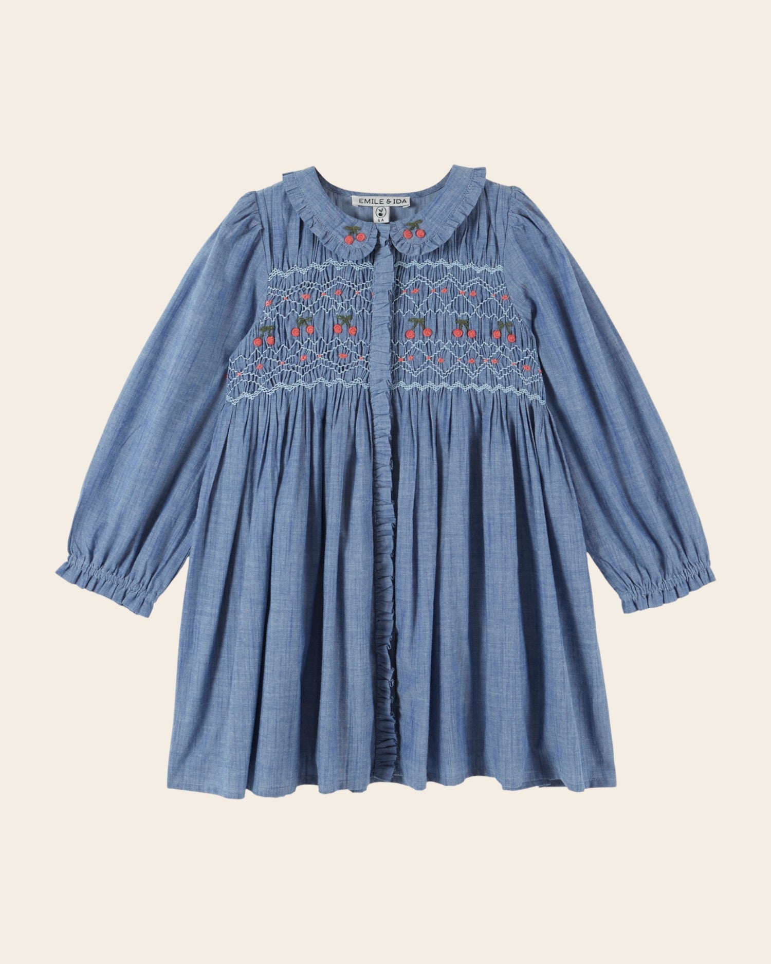 Emile et Ida Chambray Smocked Dress