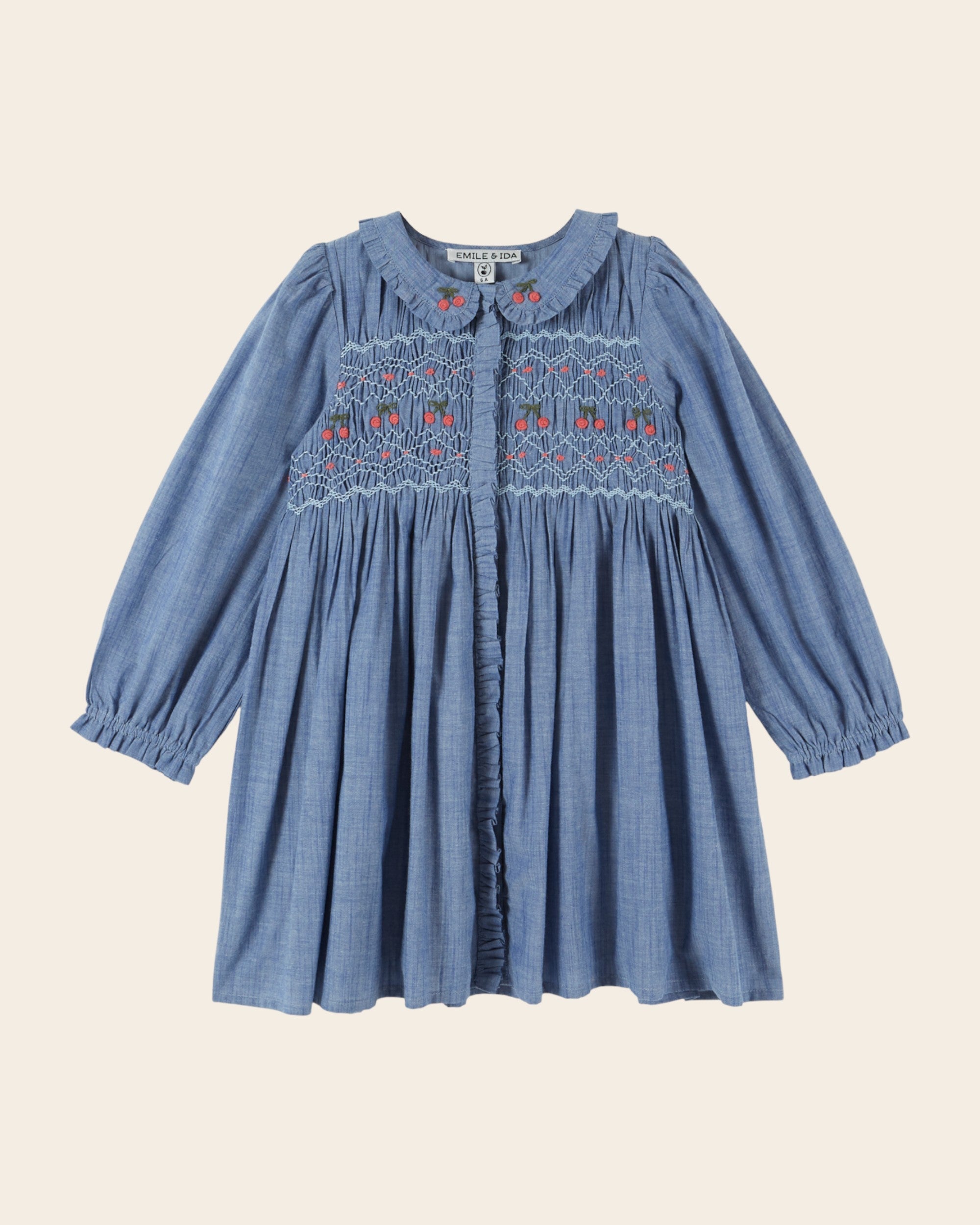 Emile et Ida Chambray Smocked Dress