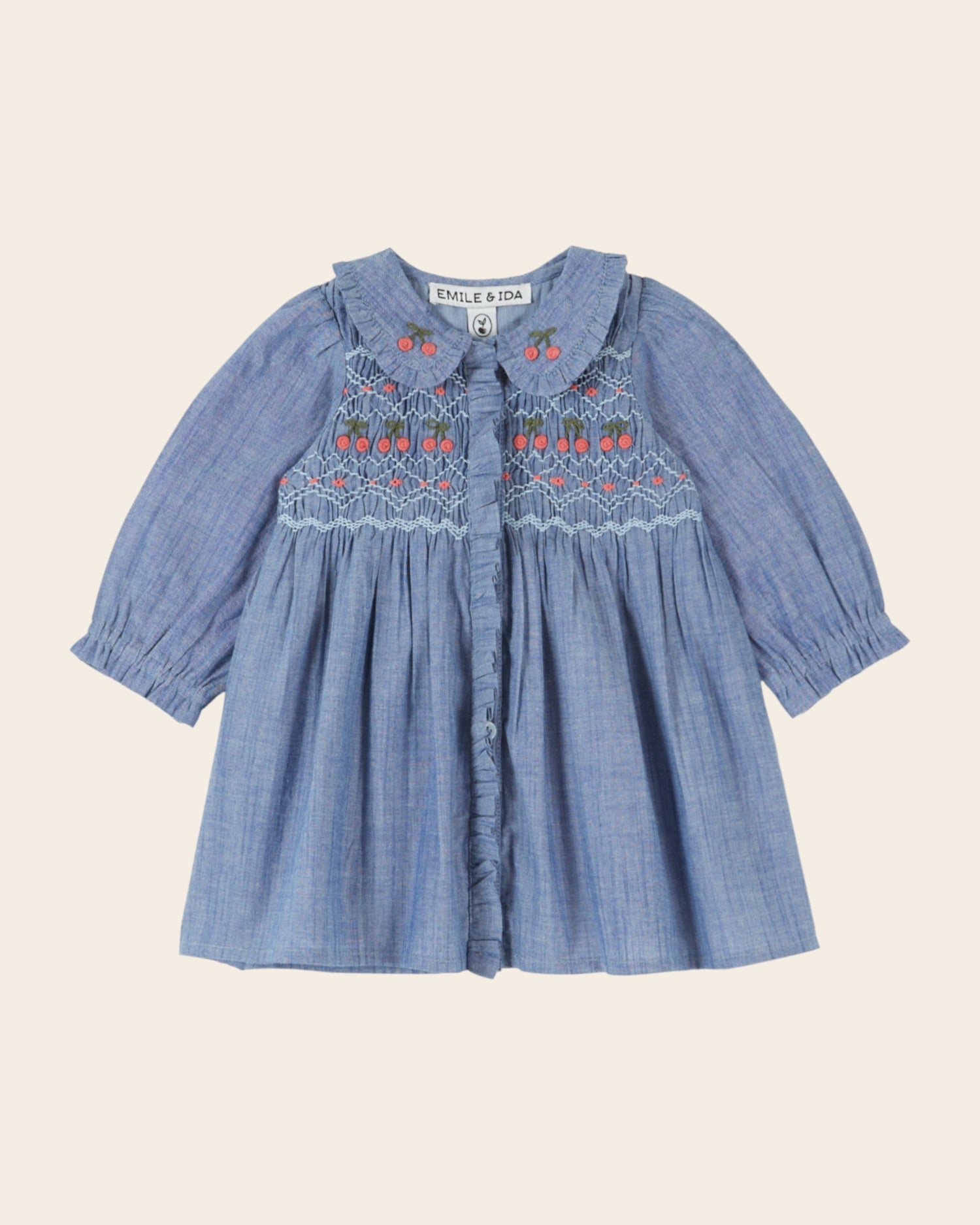 Emile et Ida Chambray Smocked Dress