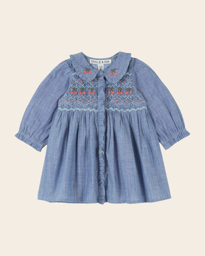 Emile et Ida Chambray Smocked Dress