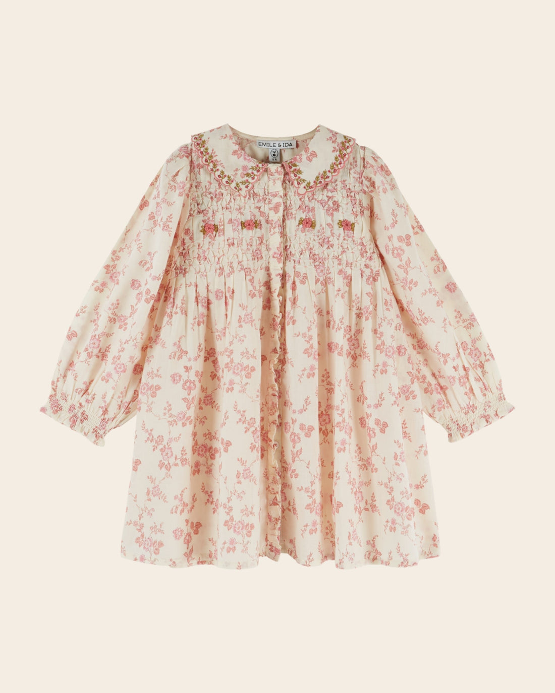 Emile et Ida Rosalie Floral Embroidered Smocked Dress