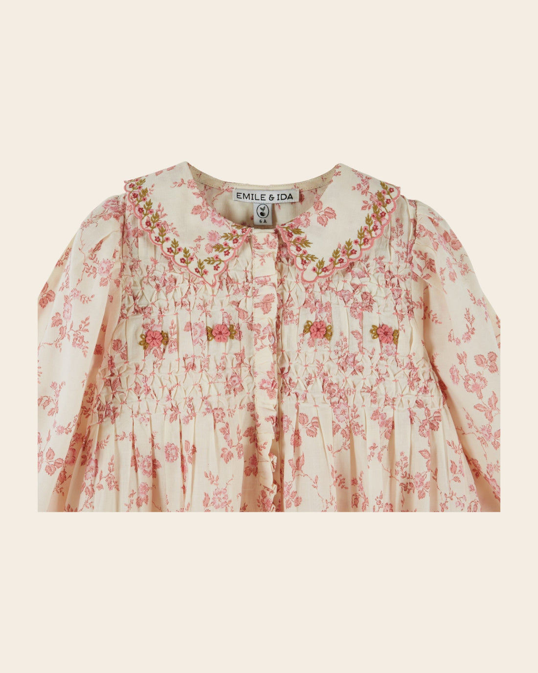 Emile et Ida Rosalie Floral Embroidered Smocked Dress