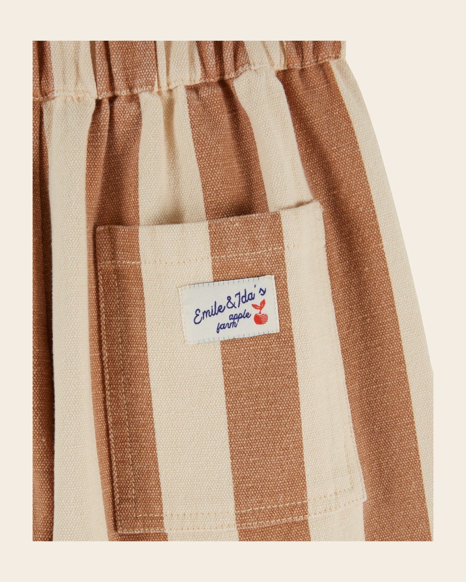 Emile et Ida Cream Stripe Canvas Pants