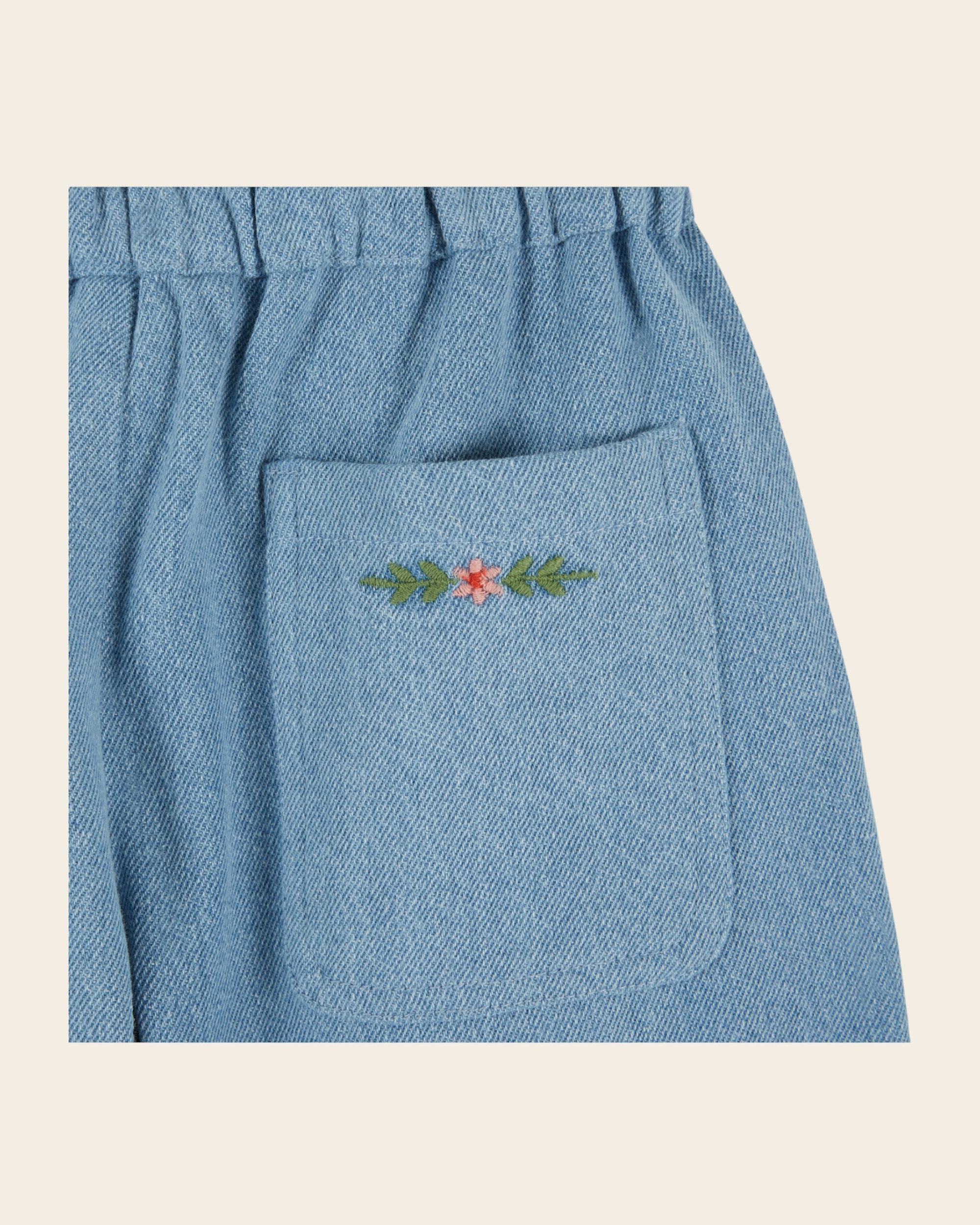 Emile et Ida Light Blue Denim Knee Patch Pants