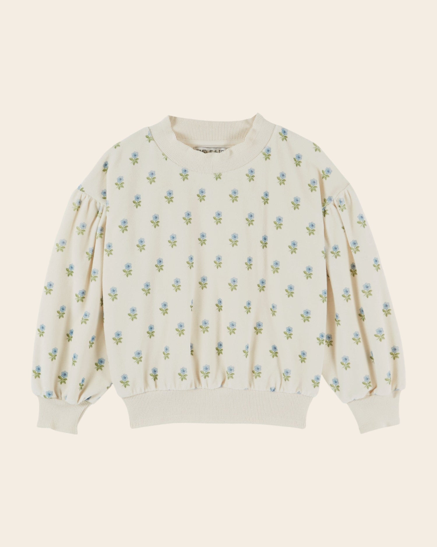Emile et Ida Scarlet Floral Velvet Sweatshirt