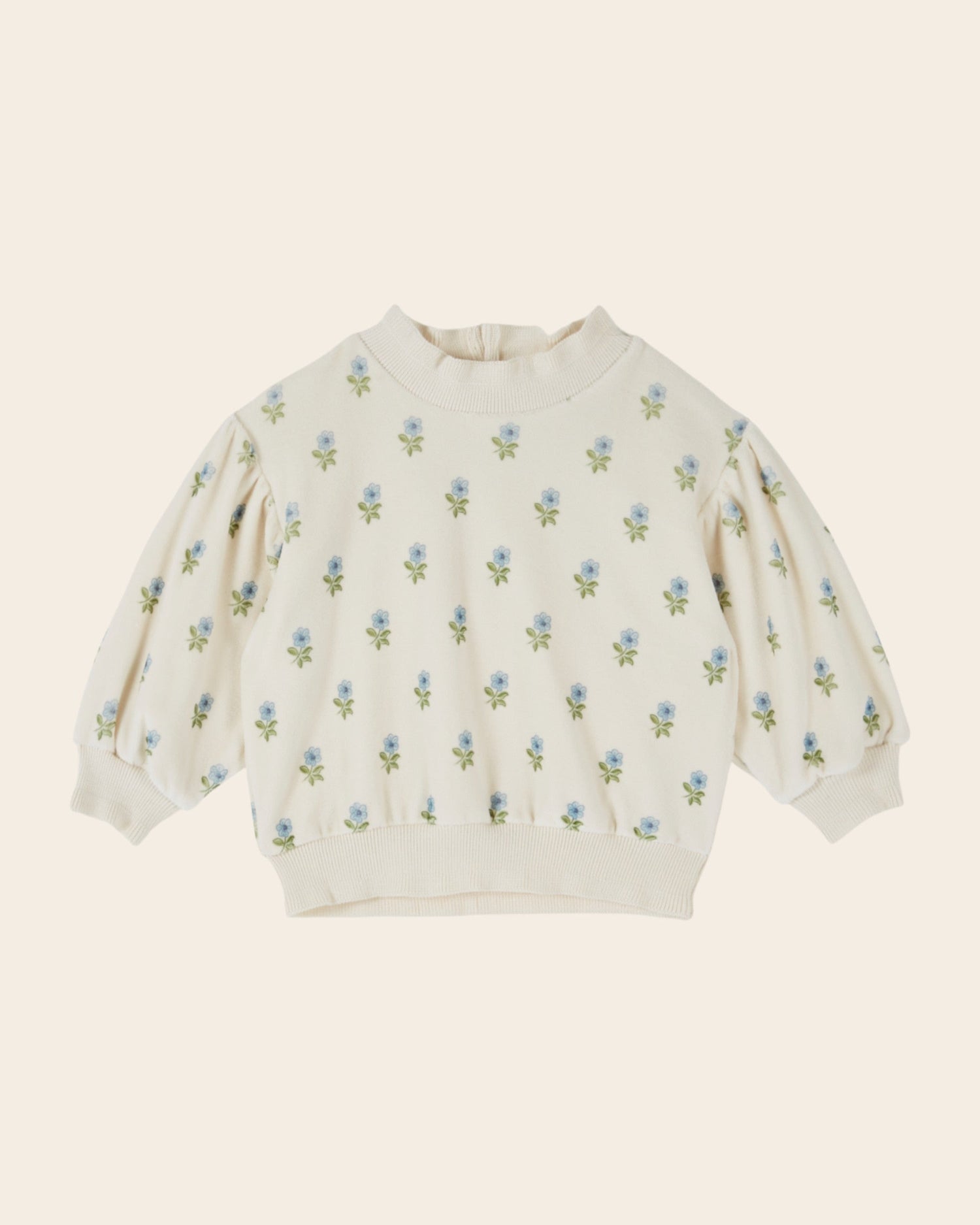 Emile et Ida Scarlet Floral Velvet Sweatshirt