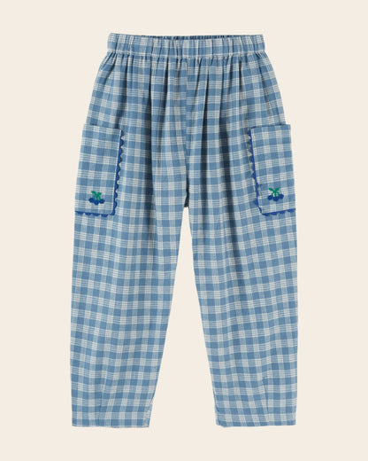 Emile et Ida Celestine Check Embroidered Pocket Pants