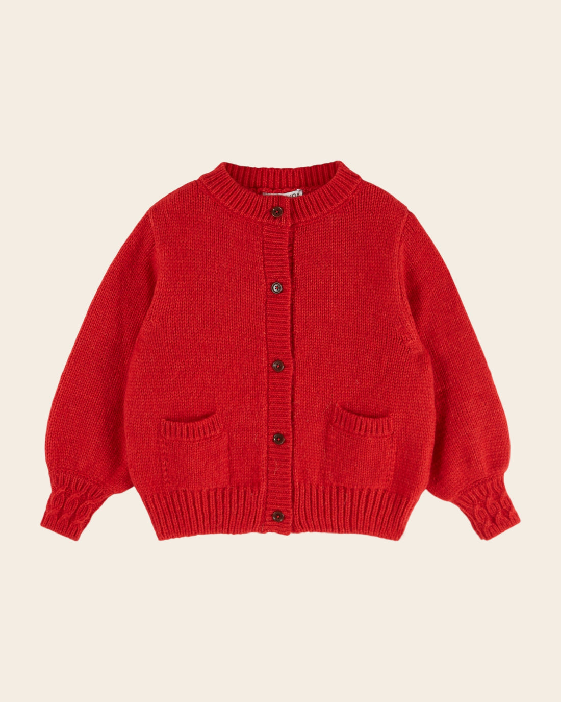 Emile et Ida Mars Red Merino Cotton Cardigan