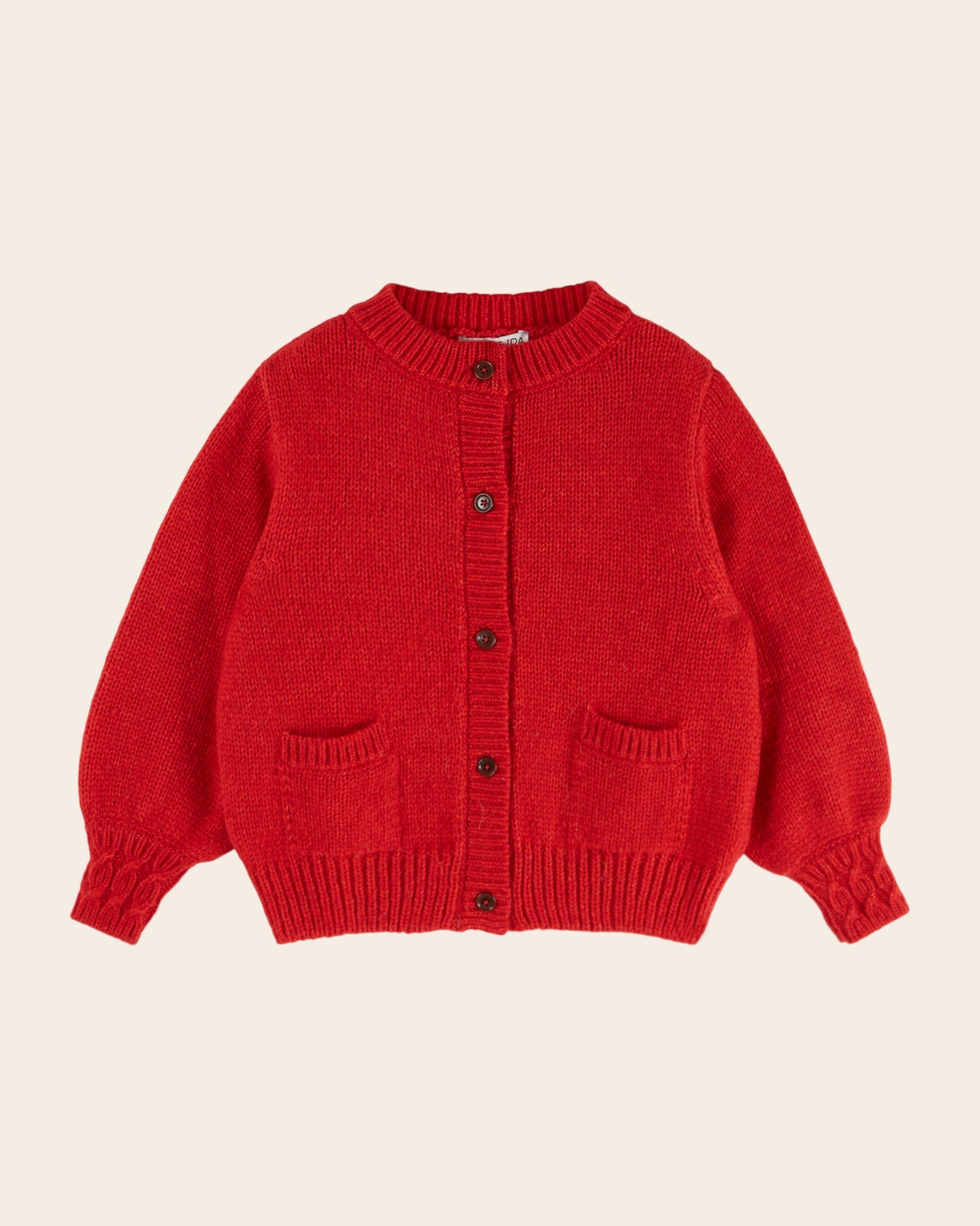 Emile et Ida Mars Red Merino Cotton Cardigan