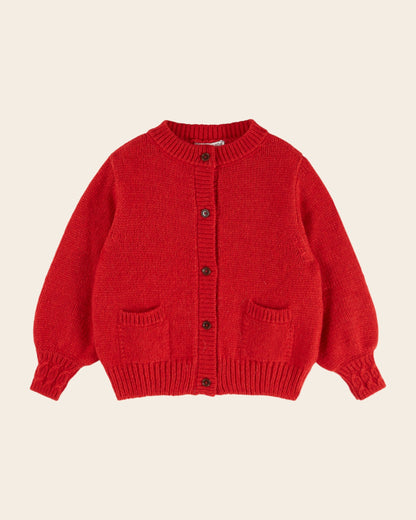 Emile et Ida Mars Red Merino Cotton Cardigan