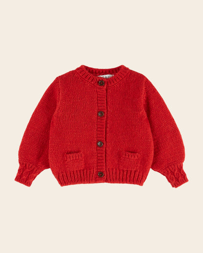 Emile et Ida Mars Red Merino Cotton Cardigan
