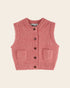 Emile et Ida Blush Soft Knit Sleeveless Cardigan