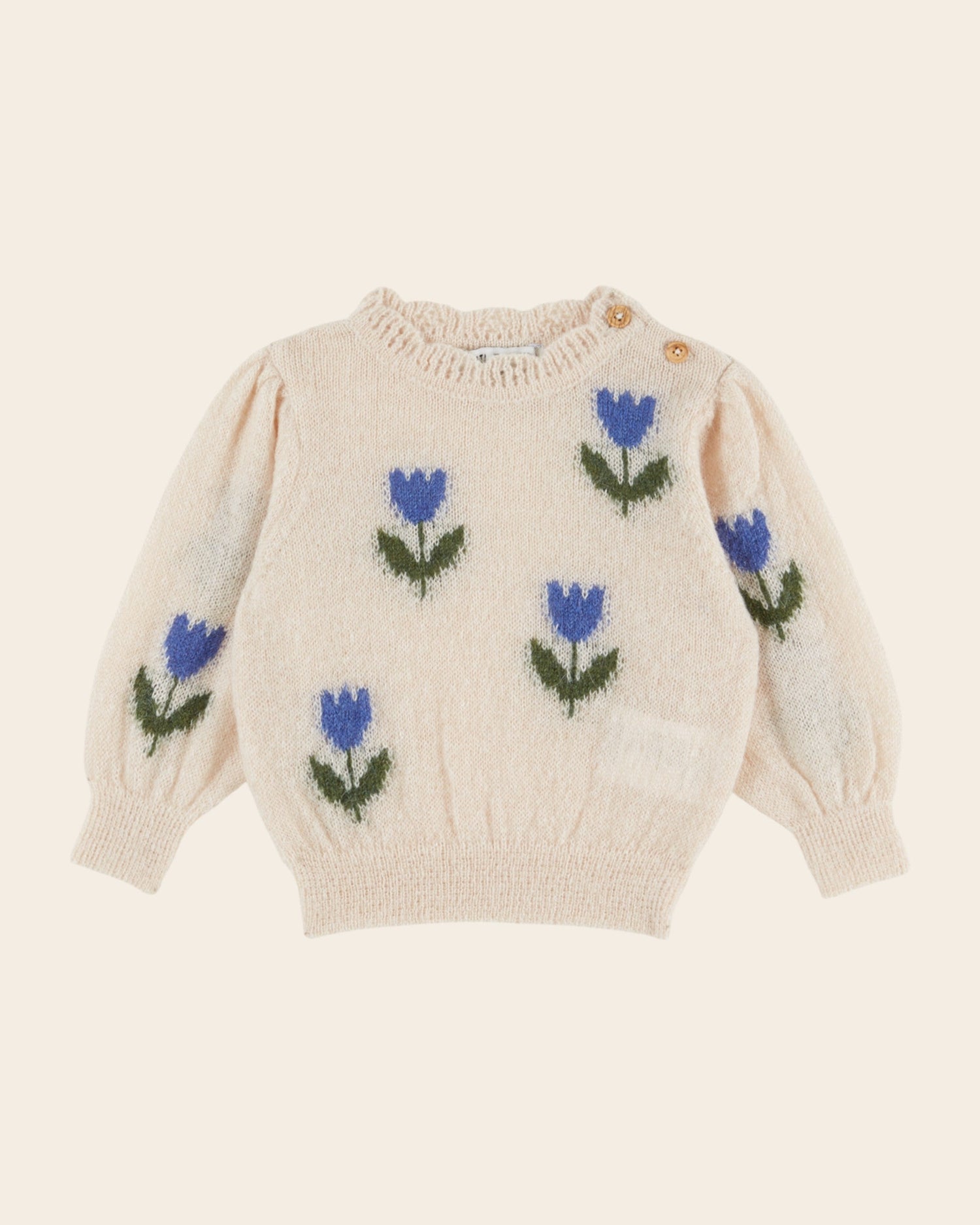 Emile et Ida Blue Tulip Intarsia Sweater