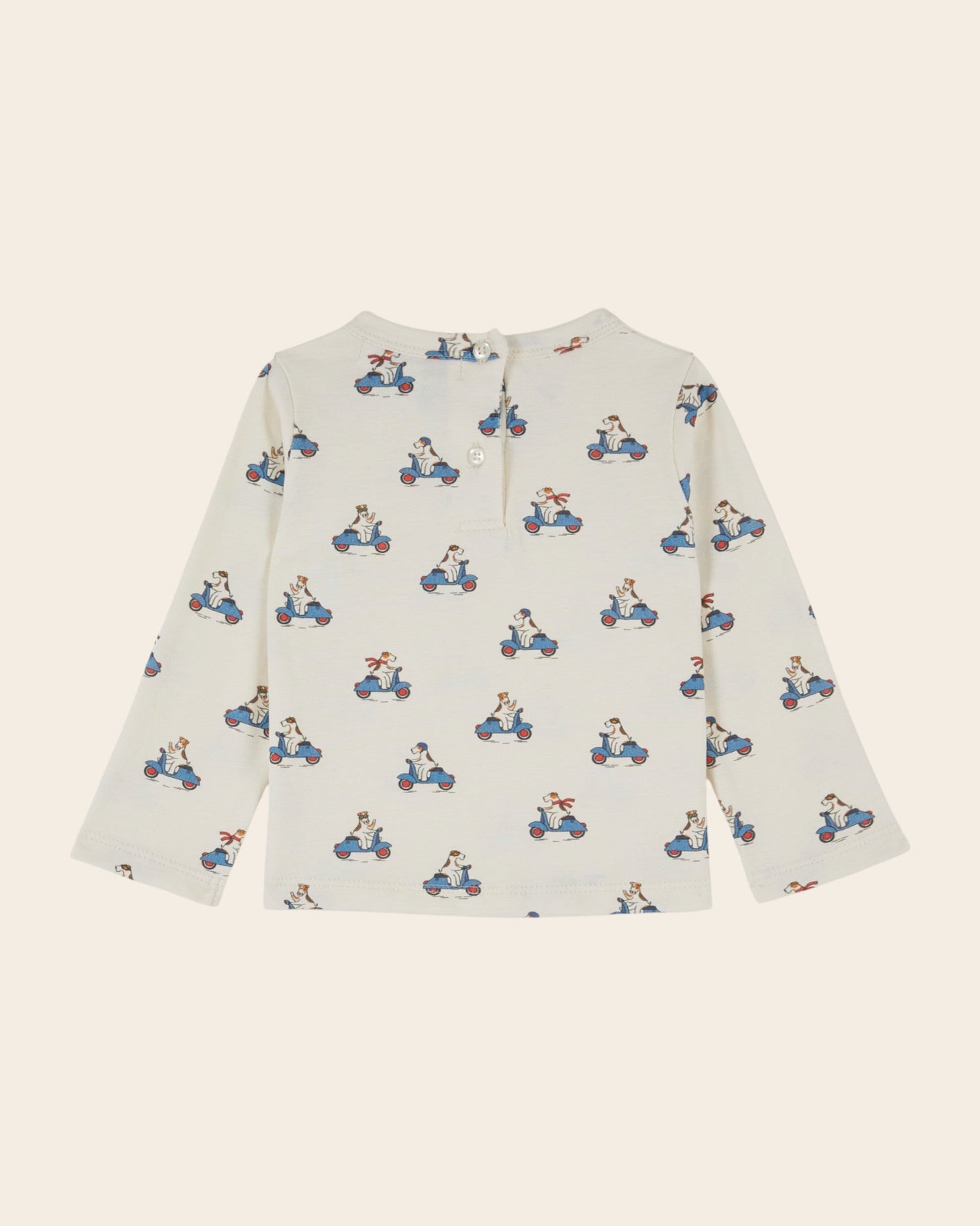 Emile et Ida Ecru Scooter Dog Long-Sleeve T-Shirt