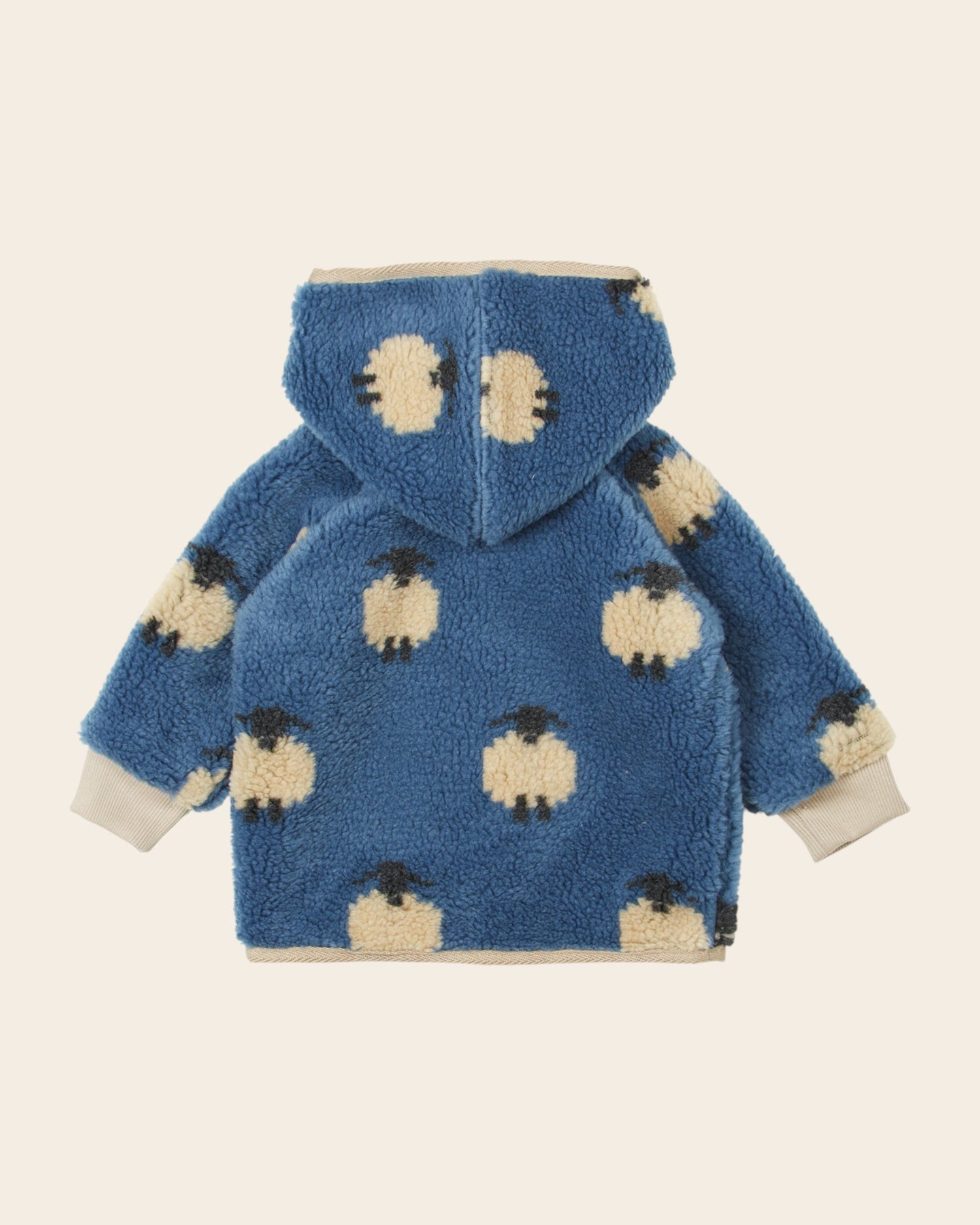 Emile et Ida Blue Sheep Teddy Fleece Hooded Jacket