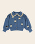 Emile et Ida Blue Sheep Jacquard Ruffle Cardigan