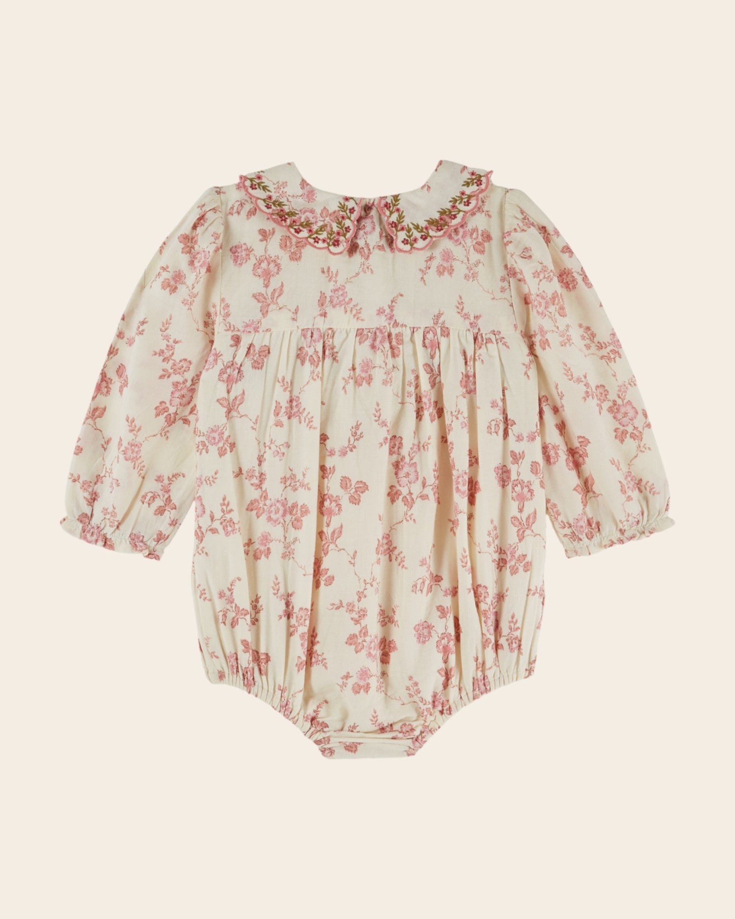 Emile et Ida Rosalie Floral Smocked Baby Romper