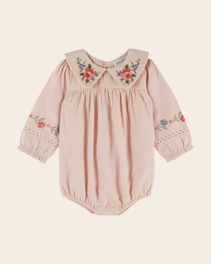 Emile et Ida Rose Cross-Stitch Baby Romper