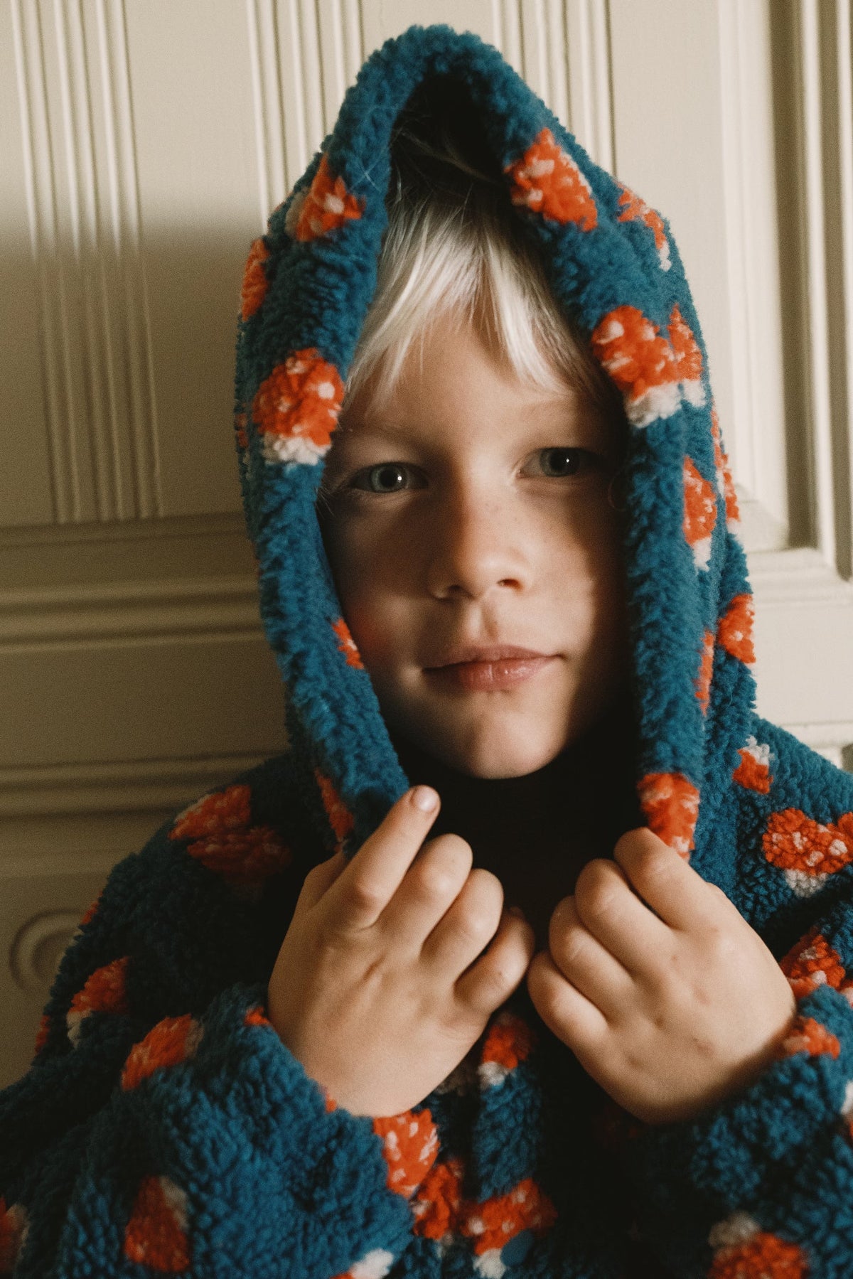 Tinycottons Tiny Mushrooms Sherpa Hoodie - Petrol Blue product image 5