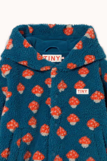 Tinycottons Tiny Mushrooms Sherpa Hoodie - Petrol Blue product image 3