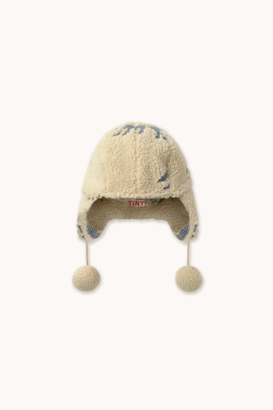 Tinycottons Horses Sherpa Earflap Beanie - Vanilla in Vanilla