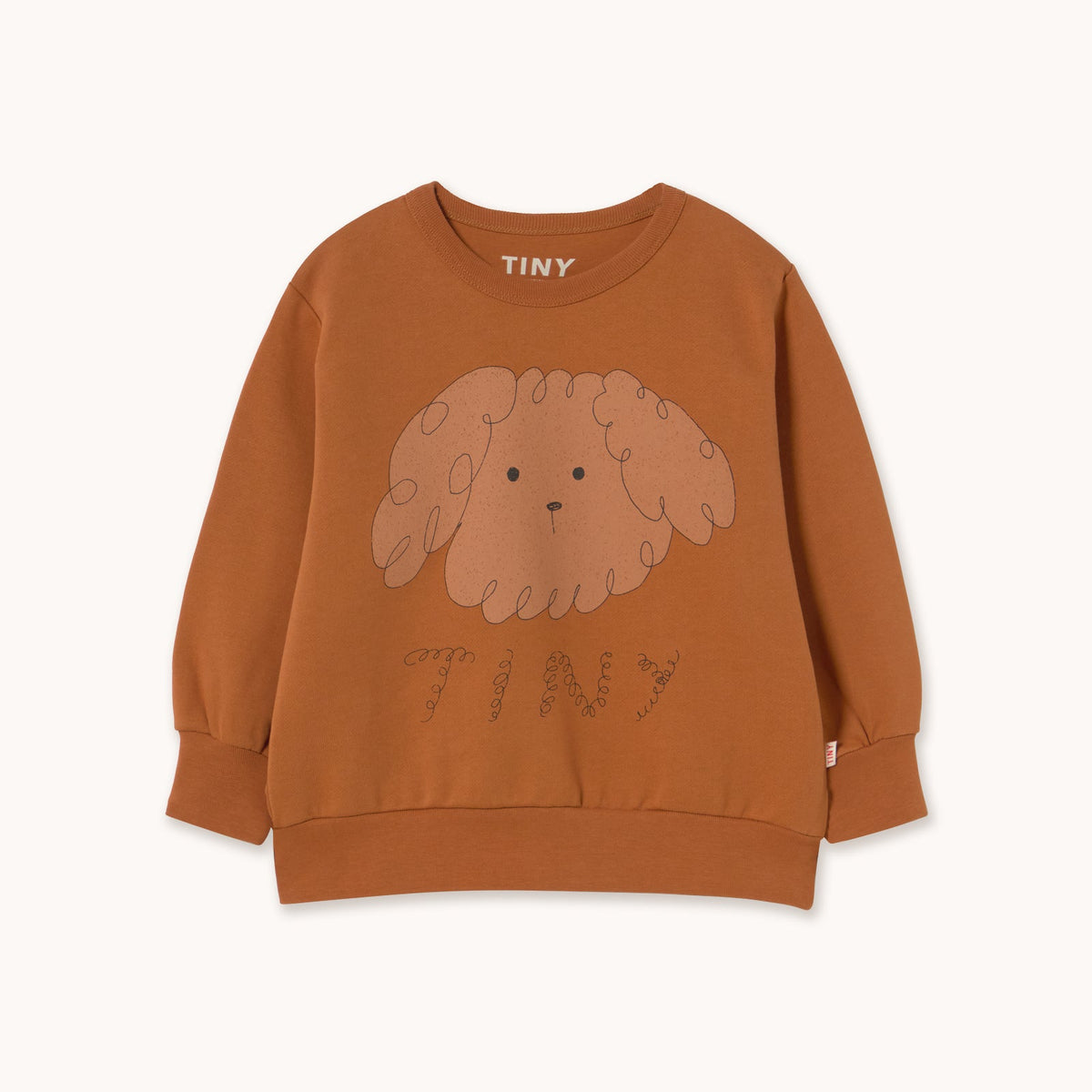 Tinycottons Curly Dog Graphic Sweatshirt in Brown