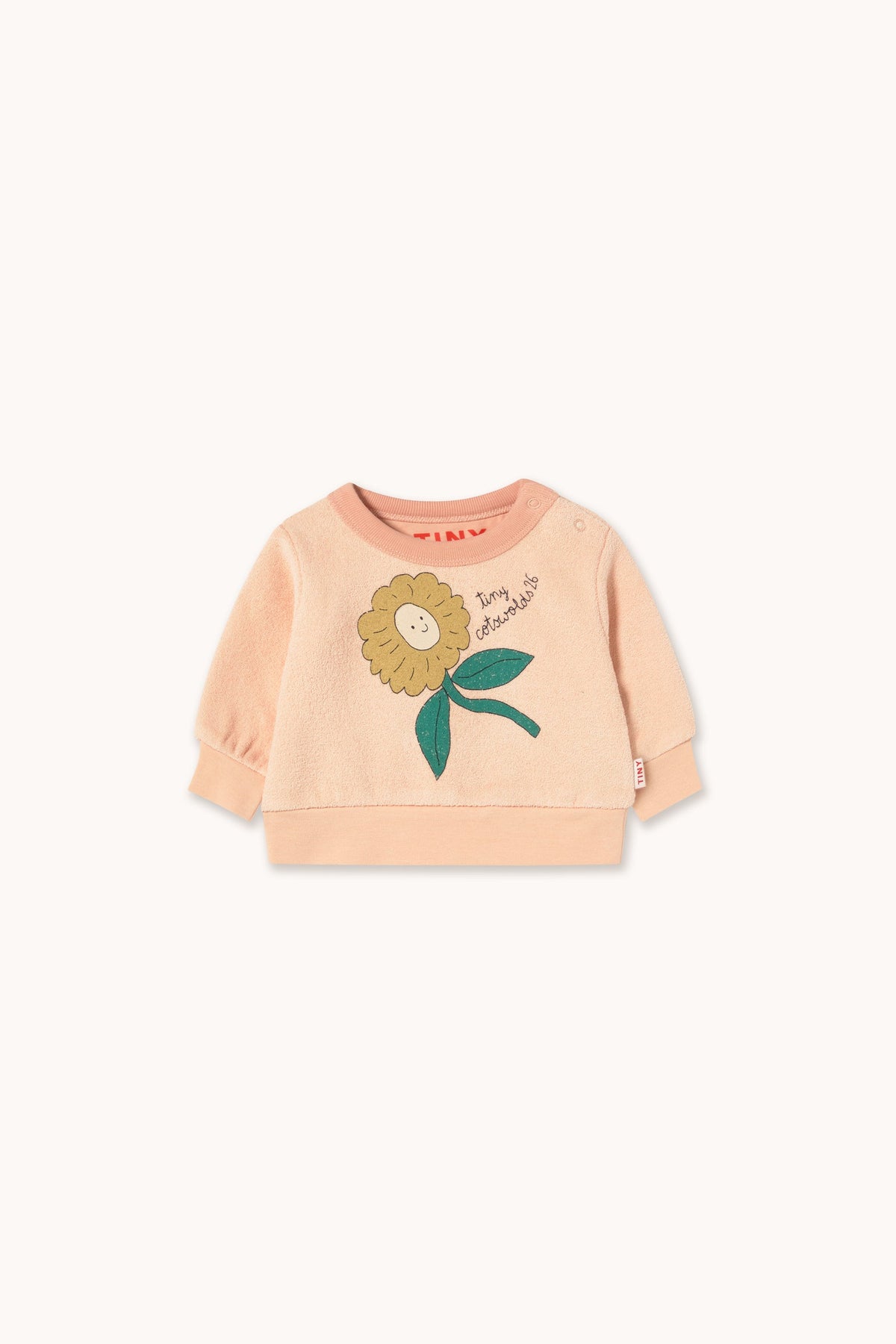 Tinycottons Tiny Daisy Graphic Baby Sweatshirt - Dark Nude in Dark Nude