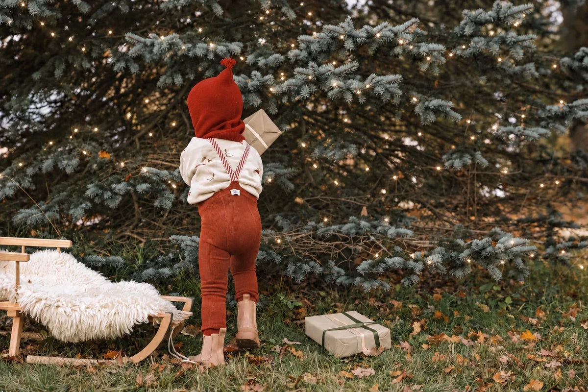 Silly Silas Footed Cinnamon Christmas Patterned — official lifestyle view 4