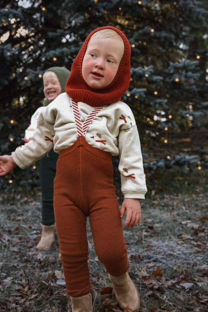 Silly Silas Footless Cinnamon Christmas Patterned — official lifestyle view 4