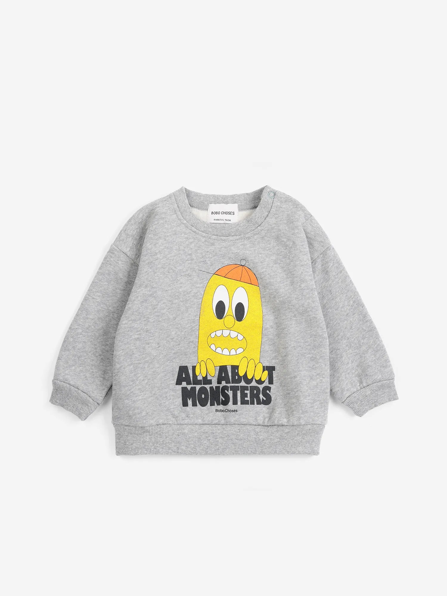 Bobo Choses Bigtooth Lemon Sweatshirt - Light Heather Grey - Bobo Choses front view