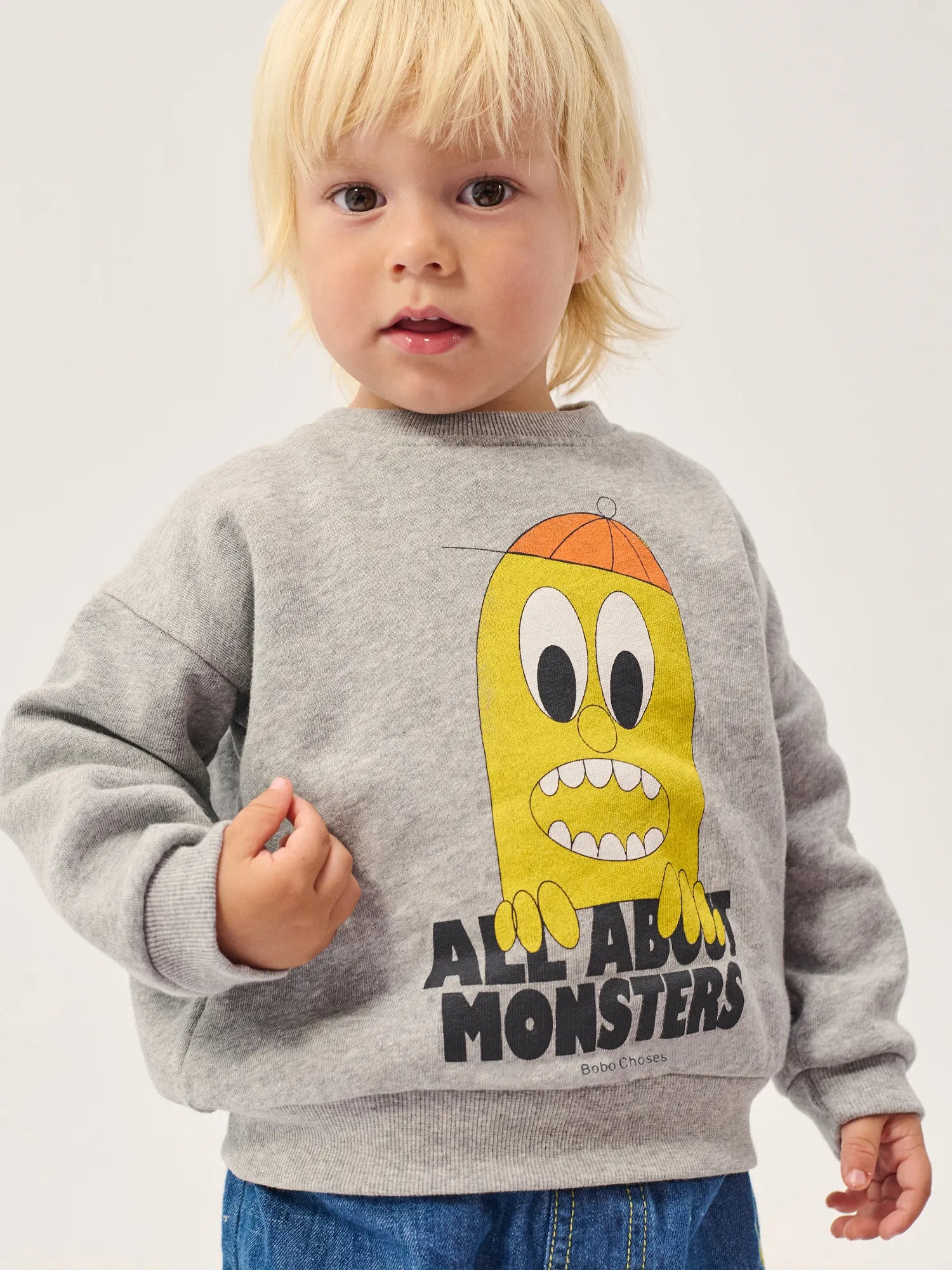 Bobo Choses Bigtooth Lemon Sweatshirt - Light Heather Grey - Bobo Choses detail