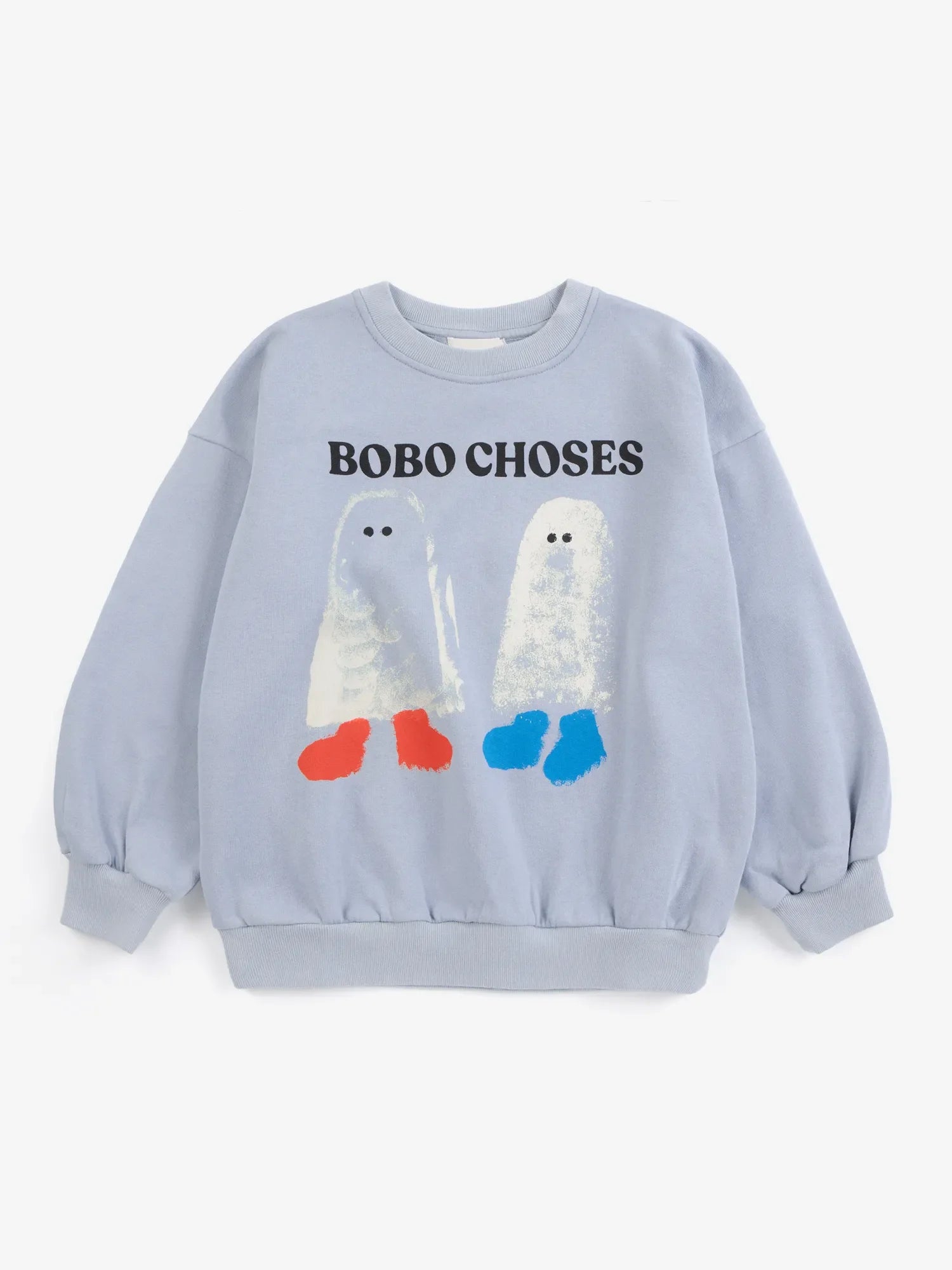 Bobo Choses Booty Ghosts Sweatshirt - Light Blue (Kids) - Bobo Choses front view