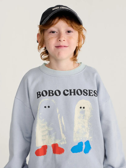 Bobo Choses Booty Ghosts Sweatshirt - Light Blue (Kids) - Bobo Choses detail