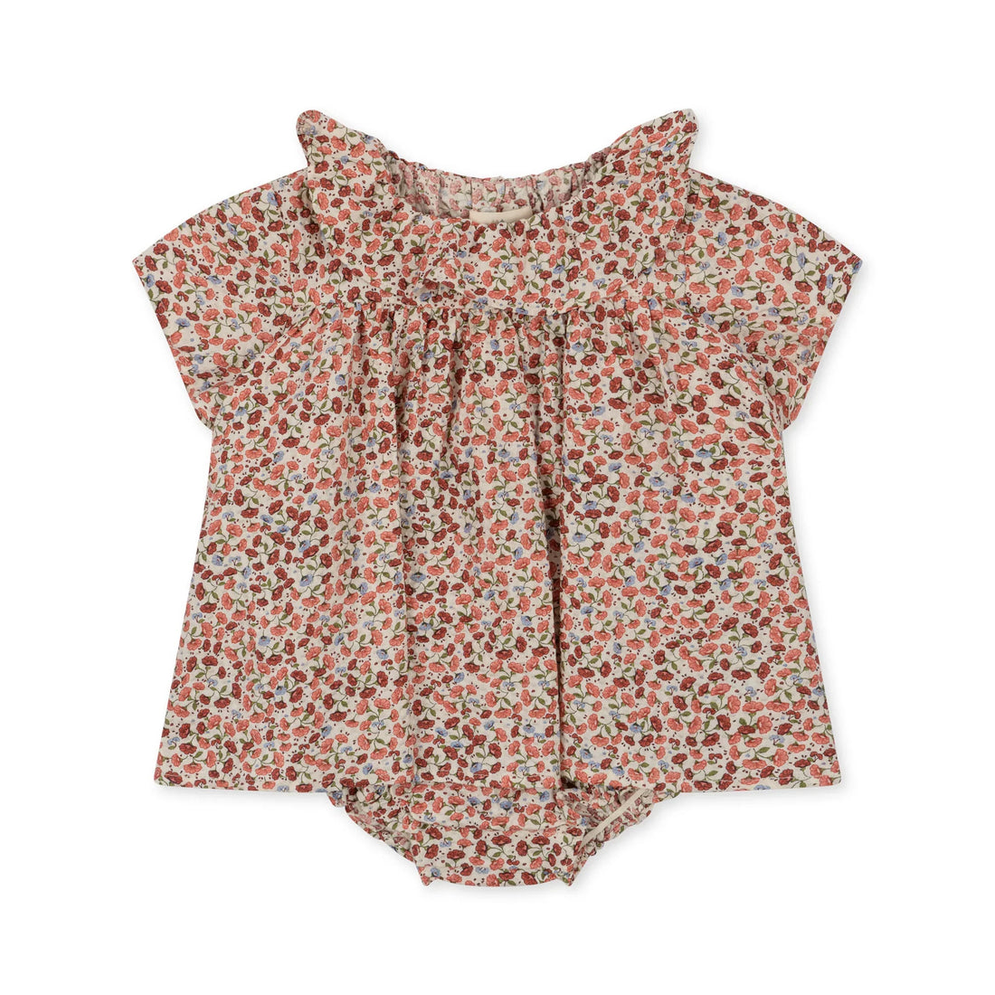 Floral baby romper on a white background