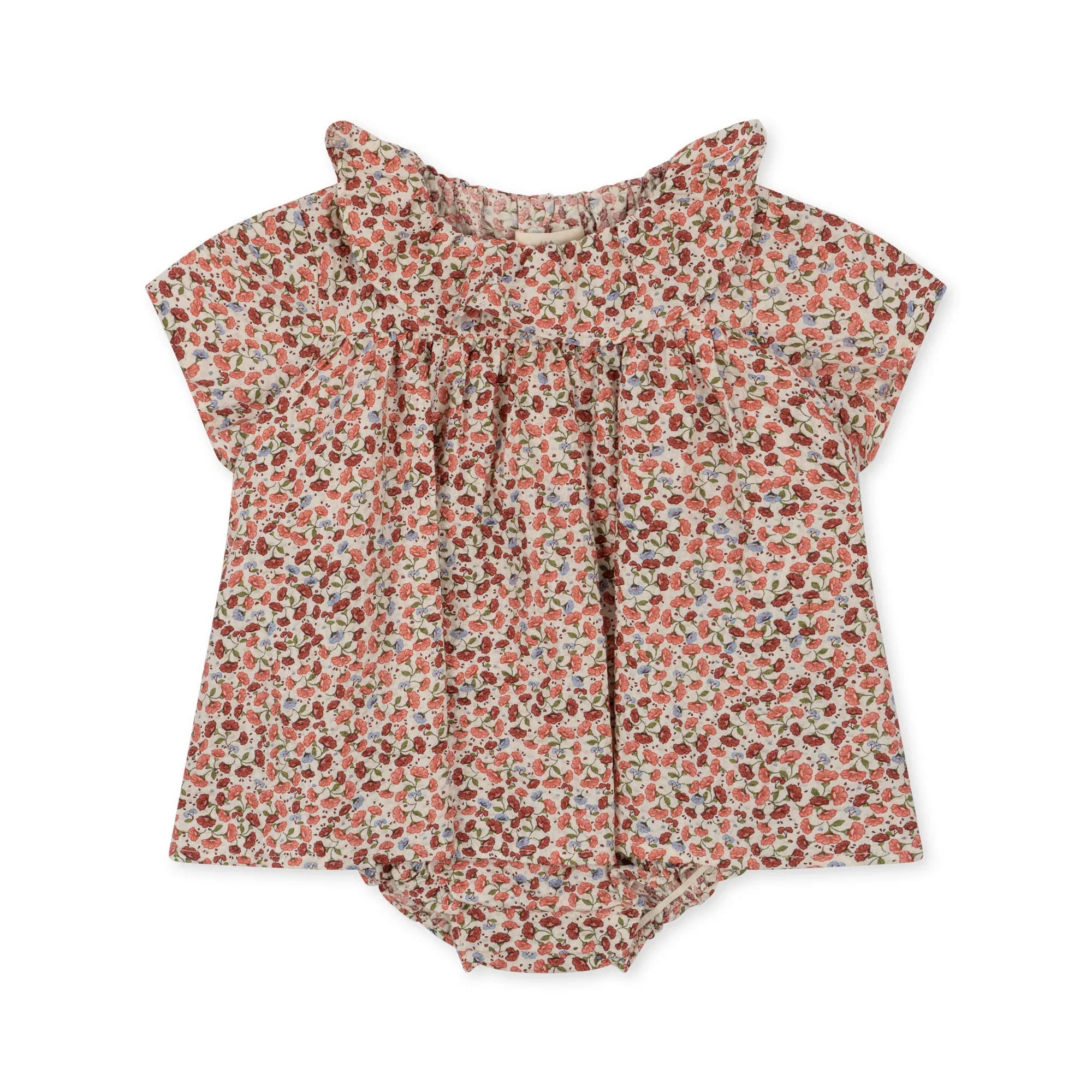 Floral baby romper on a white background