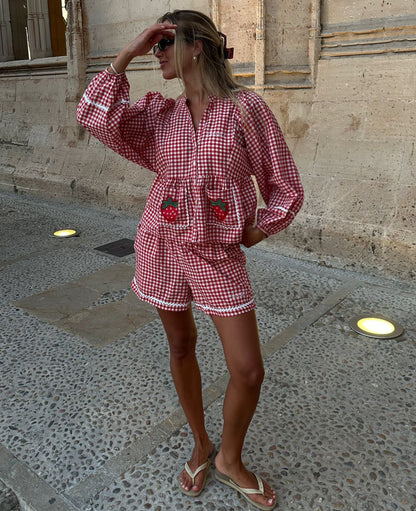 Sissel Edelbo Bobbie Top - Red Checks