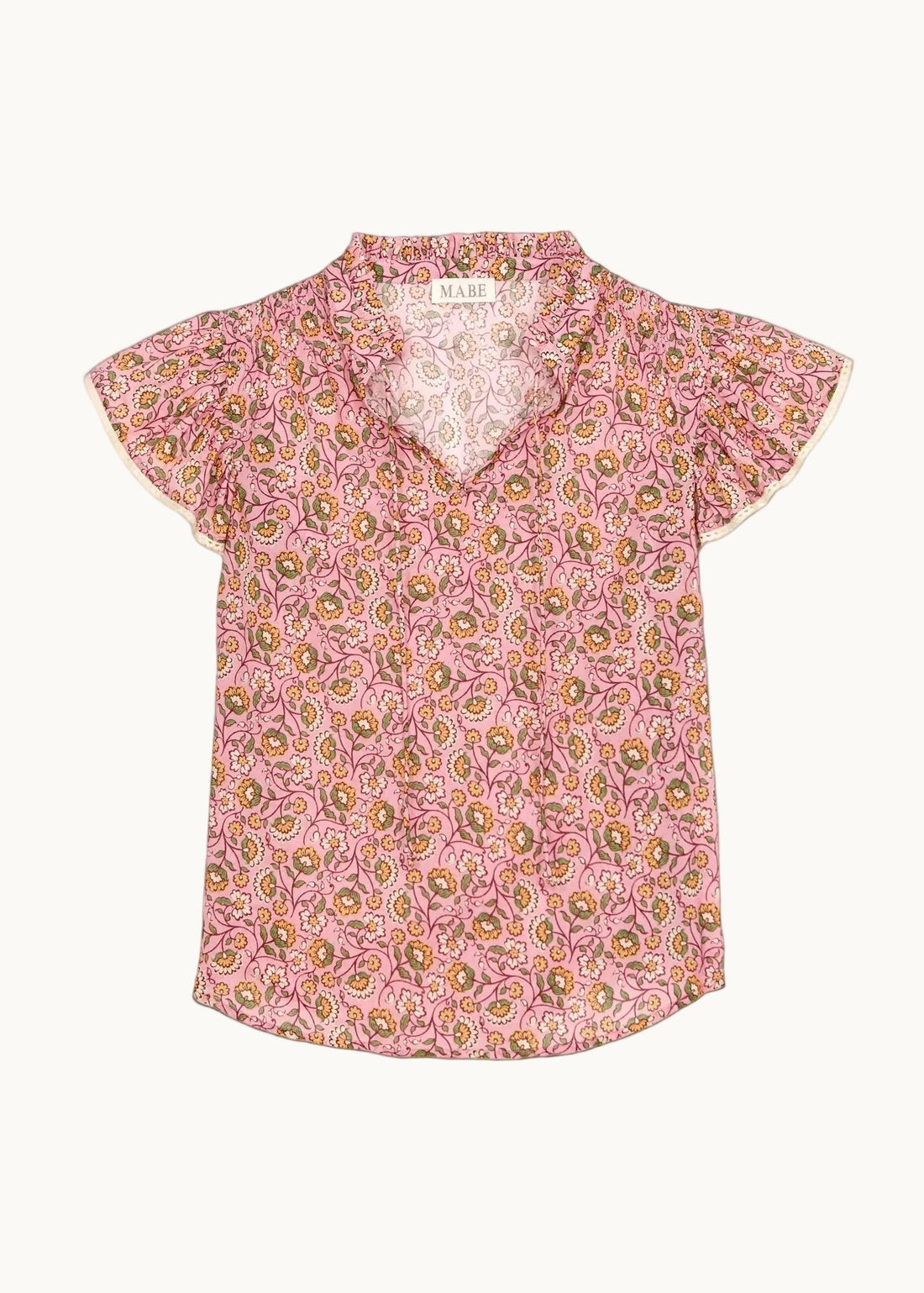 M.A.B.E Ceci Short Sleeve Top - Pink