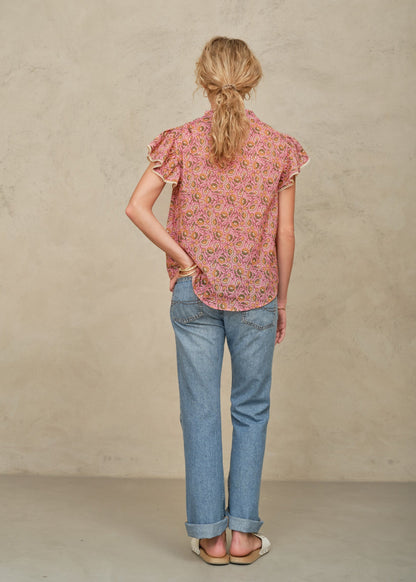 M.A.B.E Ceci Short Sleeve Top - Pink