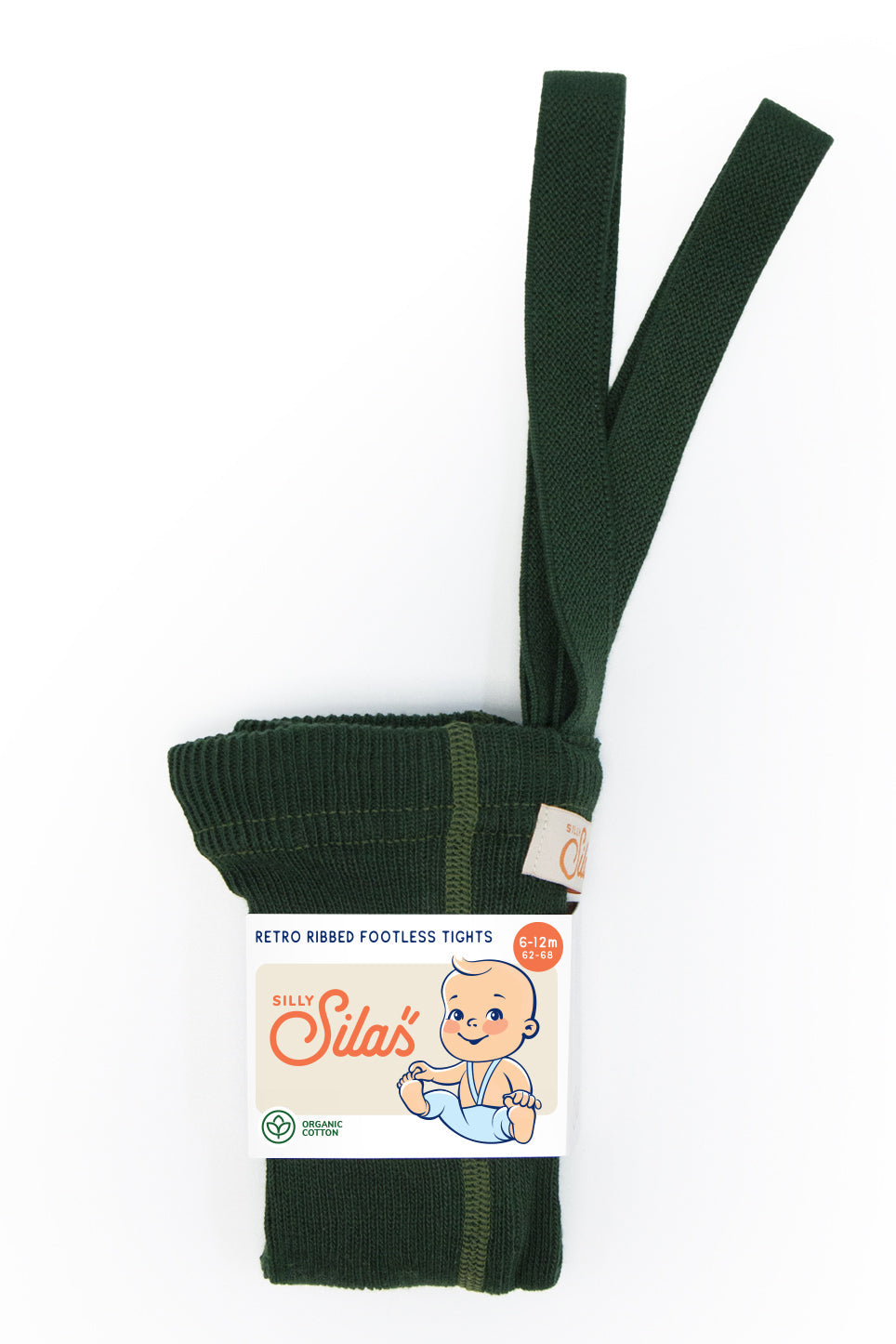 Silly Silas Footless Dark Forest Green — product view