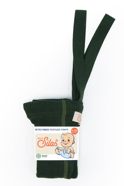 Silly Silas Footless Dark Forest Green — product view