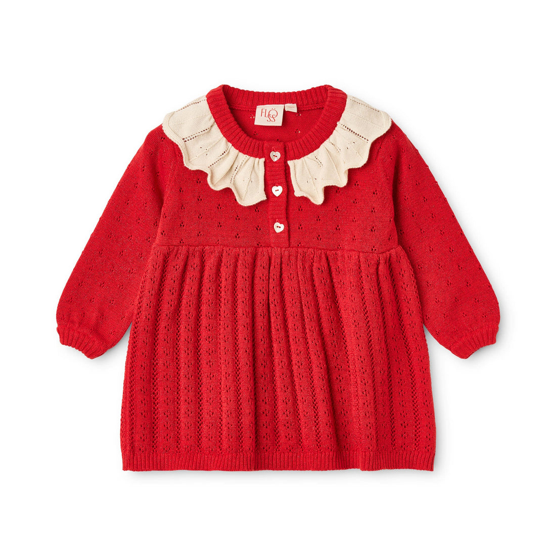 Flöss Dora Dress - Poppy Red Glitter product view