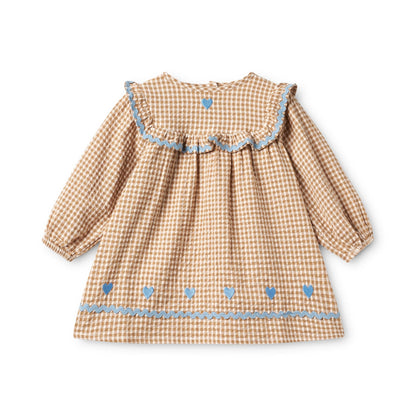 Flöss Ellis Dress - Coffee Gingham product view