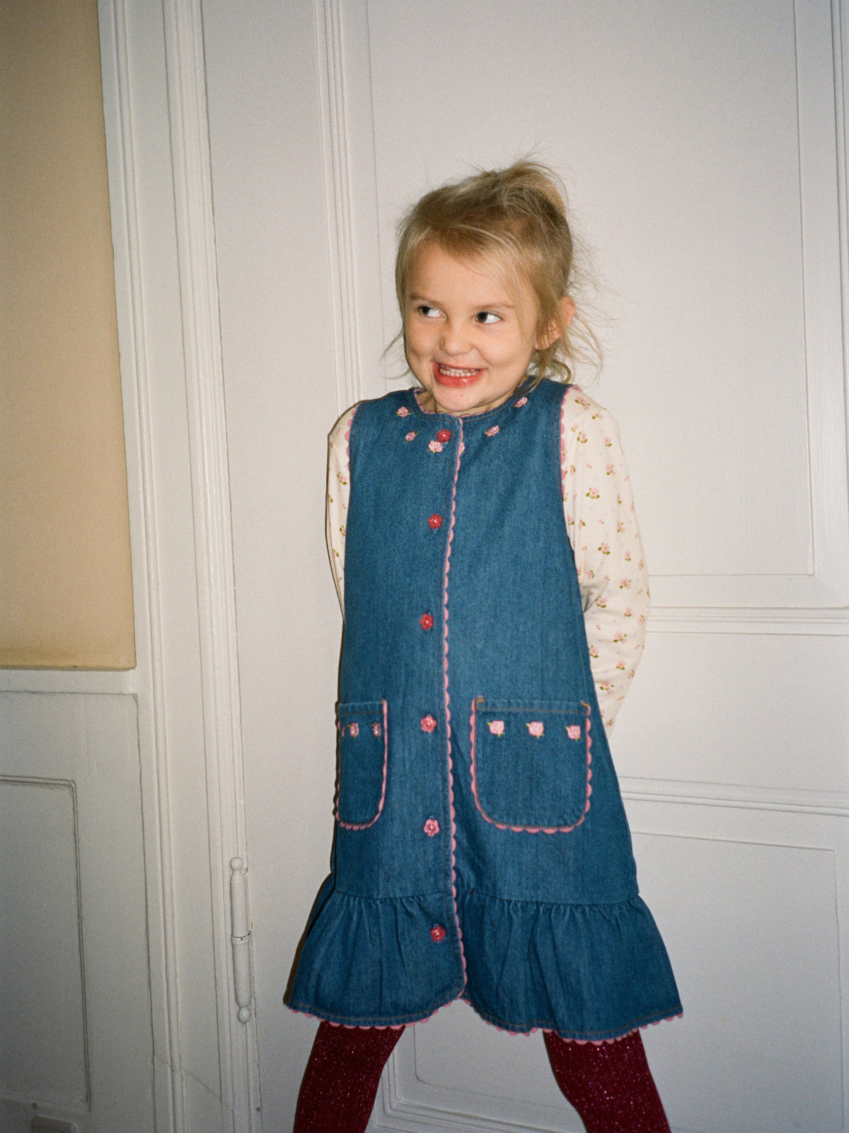 Flöss Monique Embroidered Denim Dress