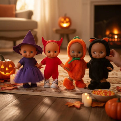 Minikane Maïa Mini Panchas Doll &amp; Pumpkin Outfit